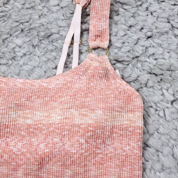 READ Aerie Seamless Ring Longline Bralette Beach Peach Pink Stretch Size Small - Picture 4 of 11